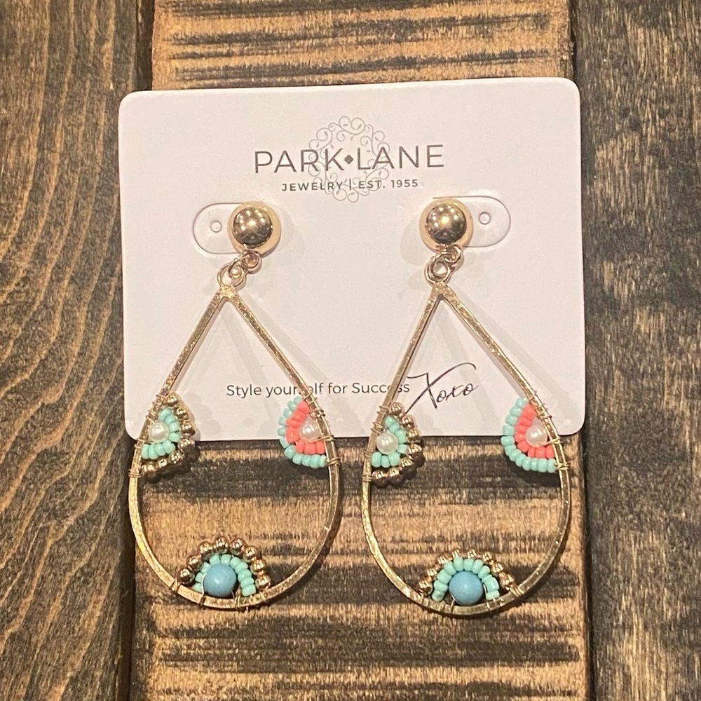 Park Lane Indie Earrings, Gold with colored beads, NWT, RETIRED - Picture 4 of 6